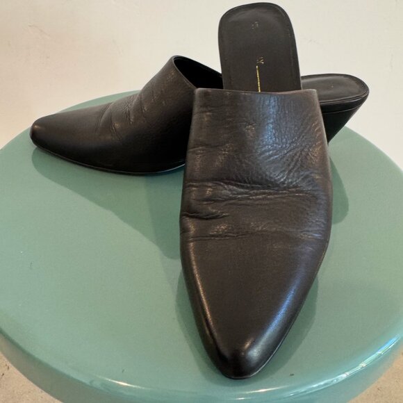 Intentionally Blank Perf Lo Mules in Black - Size 8 - Picture 7 of 10